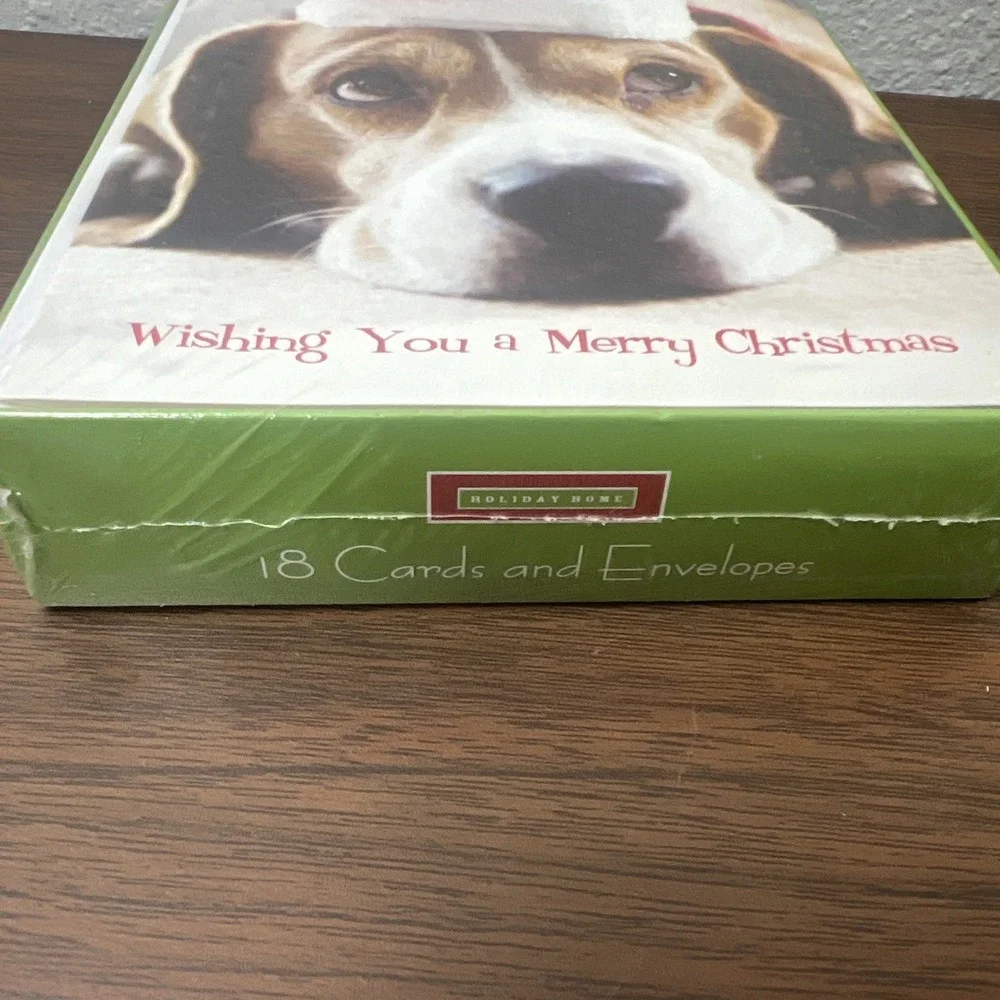 Retired Vintage Holiday Home Puppy Dog Christmas Cards & Envelopes 18 CT NOS NIB